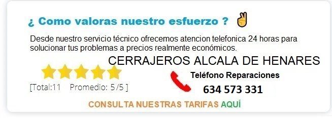 cerrajero Alcala de Henares precio